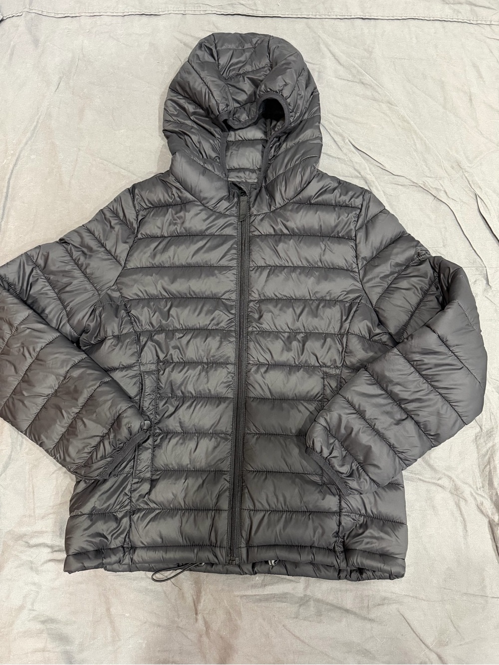 Love Tree Black Quilted Hooded Puffer Jacket